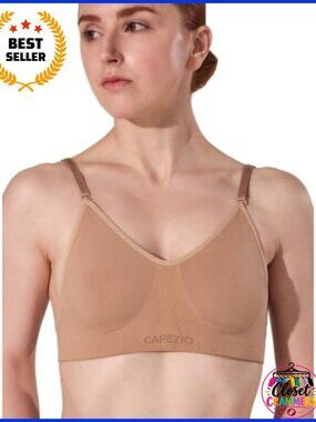 Seamless Clear Back Bra With Transition Straps Moderate Scoop Front Adjustable